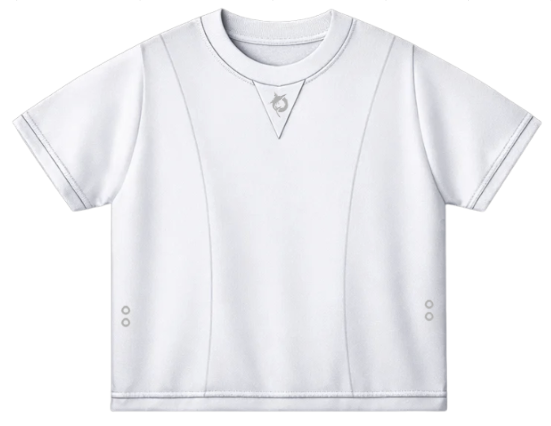 BASIC TEE WITH EMBROIDERED LOGO - WHITE