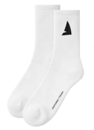 AFTERMARKS EBROIDERED SOCKS - WHITE