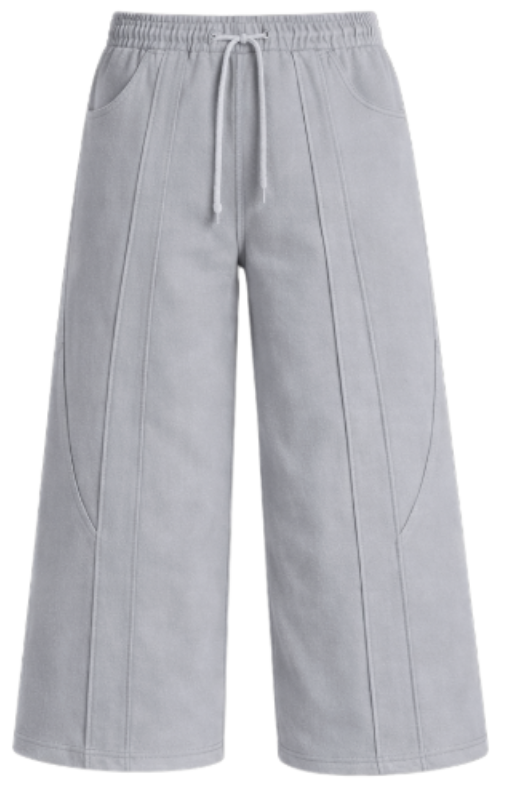 STRAIGHT WIDE LEG SWEATPANTS - GREY
