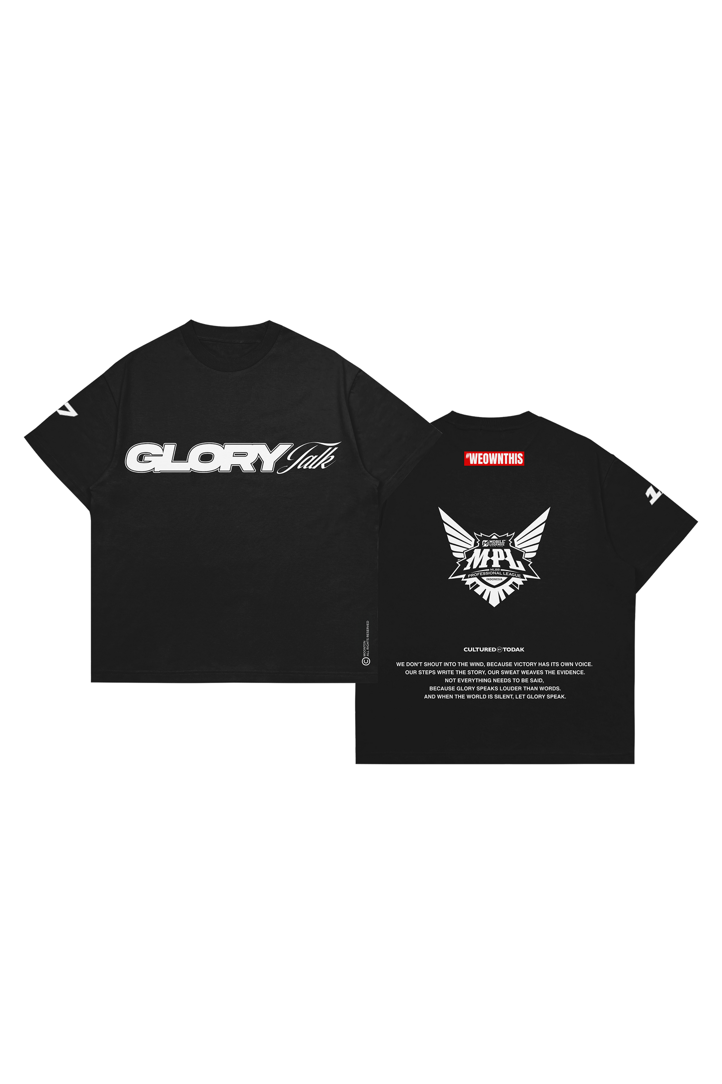 GLORY TALK STATEMENT TEE BLACK