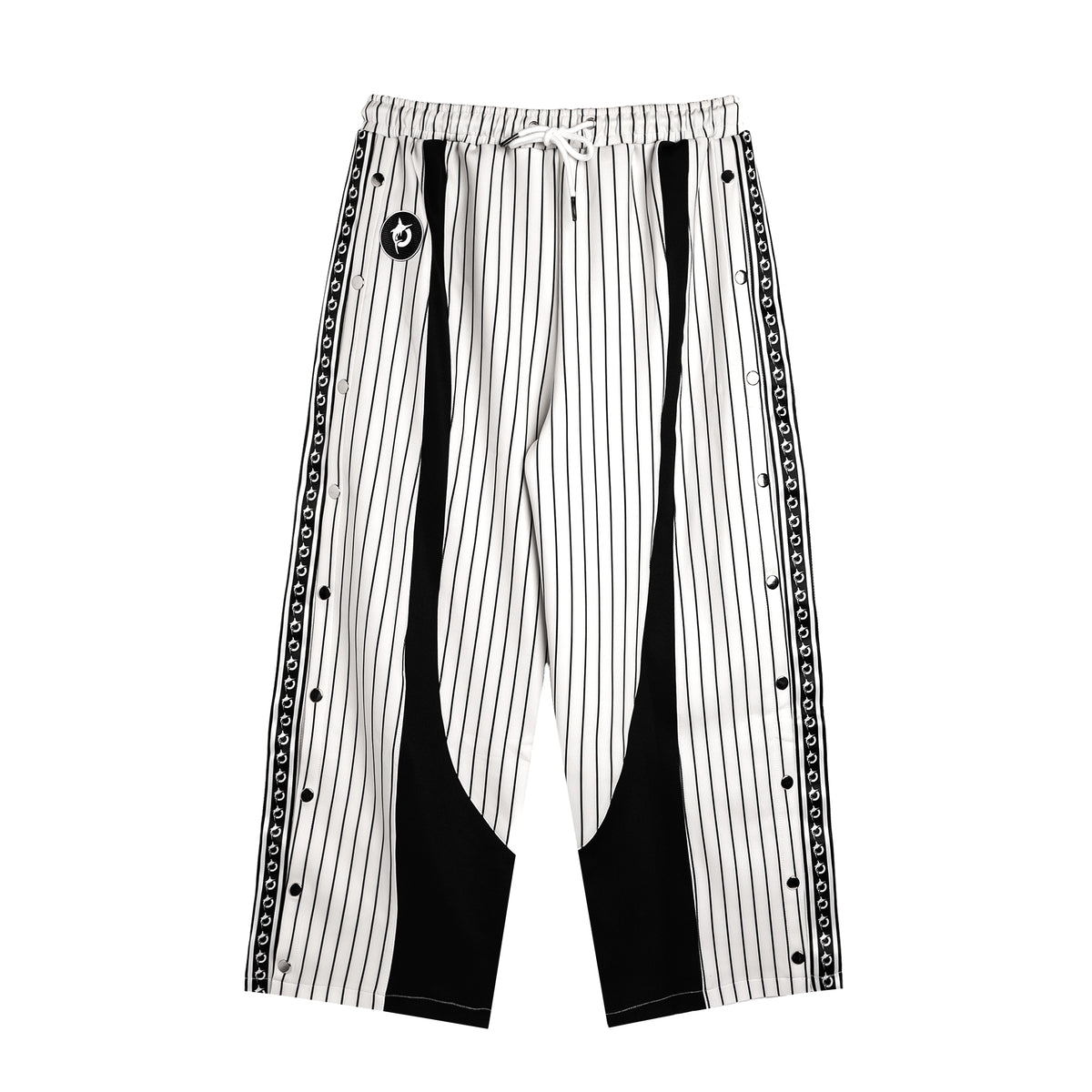 STRIPES TRACKPANTS WITH SNAP BUTTON