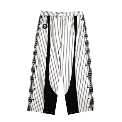 STRIPES TRACKPANTS WITH SNAP BUTTON