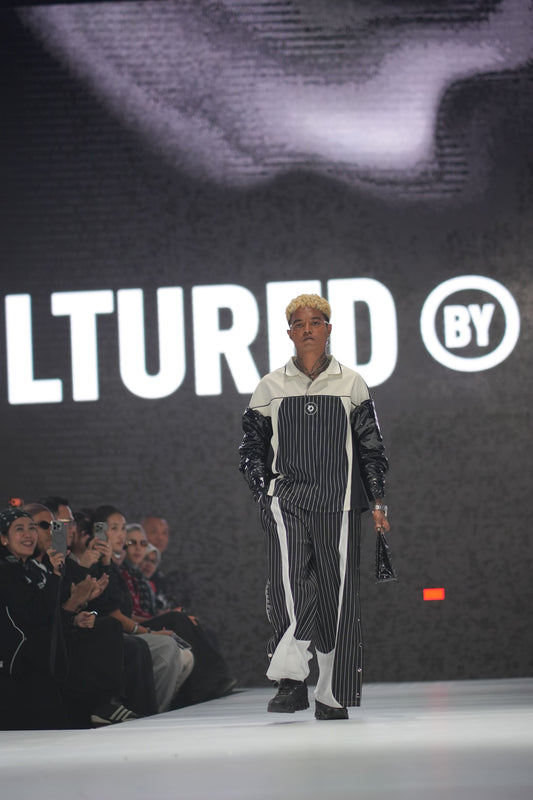 STRIPES TRACKPANTS WITH SNAP BUTTON
