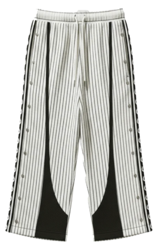 STRIPES TRACKPANTS WITH SNAP BUTTON