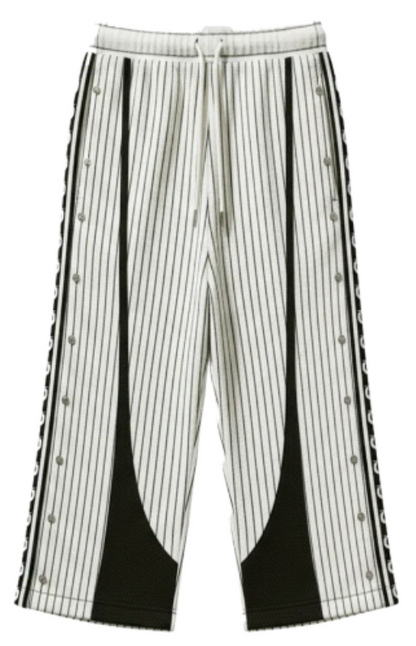 STRIPES TRACKPANTS WITH SNAP BUTTON