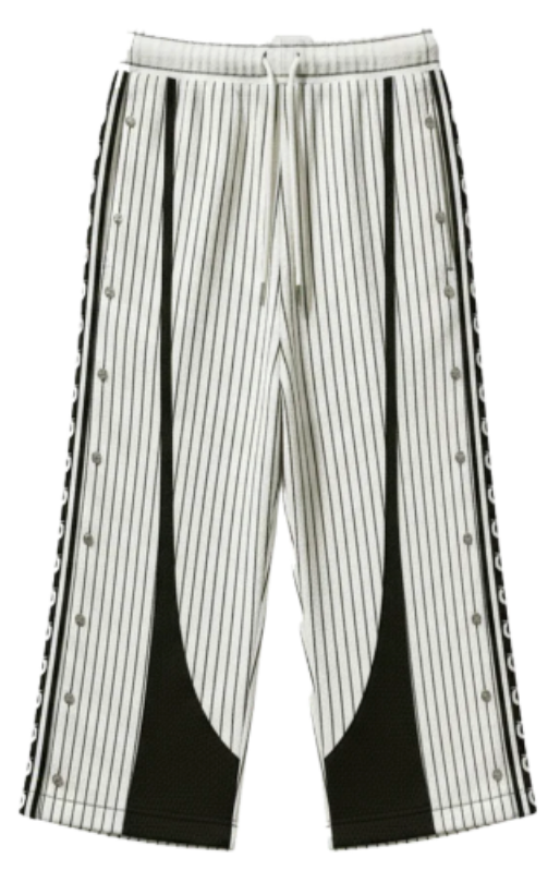 STRIPES TRACKPANTS WITH SNAP BUTTON