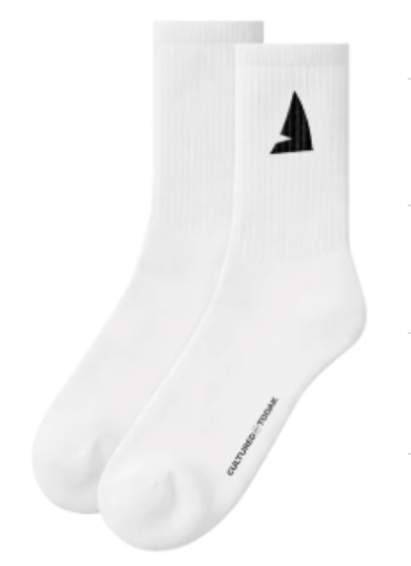 AFTERMARKS EBROIDERED SOCKS - WHITE