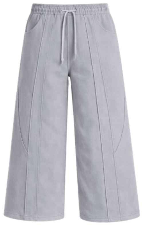 STRAIGHT WIDE LEG SWEATPANTS - GREY