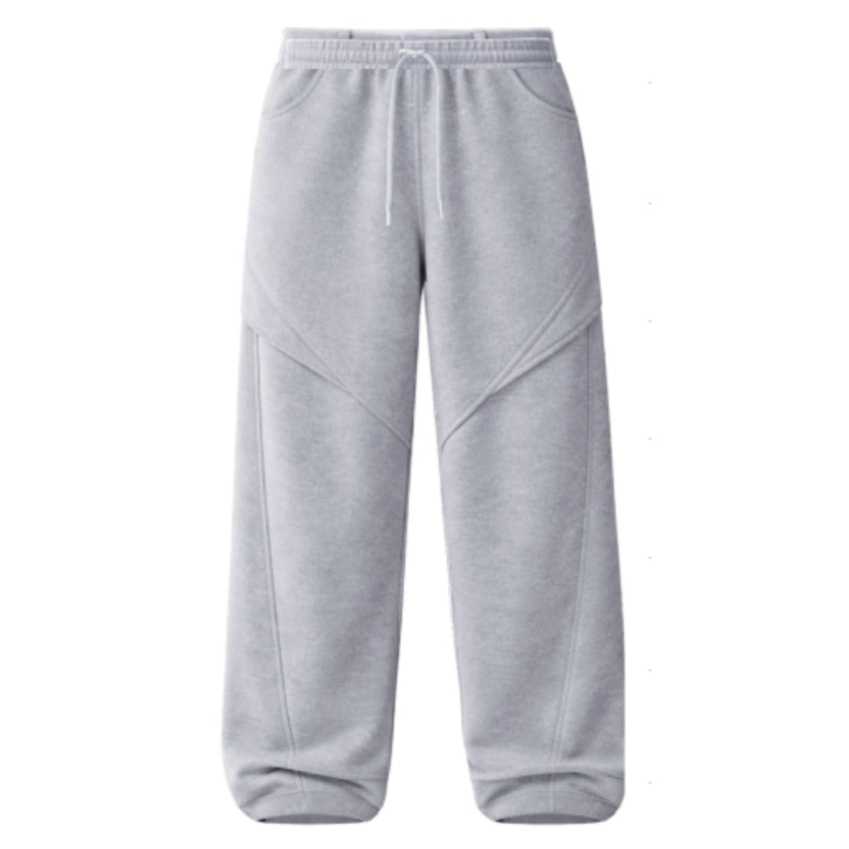 DOUBLE HIP WIDE LEG SWEATPANTS - GREY
